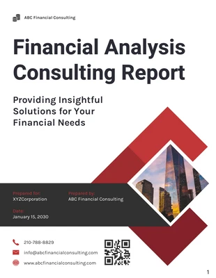 Free  Template: Financial Analysis Consulting Report Template