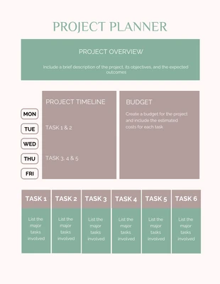 Free  Template: Minimal Green Project Planner Poster