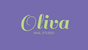 Free  Template: Modern Purple Business Card Nail-Art