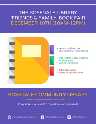 Free  Template: Book Fair Poster Flyer Template