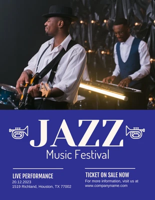 Free  Template: Jazz Music Festival Flyer Template