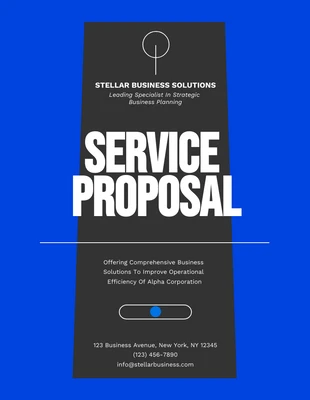 Free  Template: Dark Blue Color Service Proposal Template