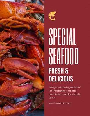 Free  Template: Simple Special Seafood Flyer Template