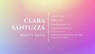 Gradient Minimalist Beauty Nails Business Card - Page 2