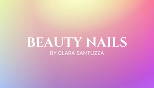 Free  Template: Gradient Minimalist Beauty Nails Business Card