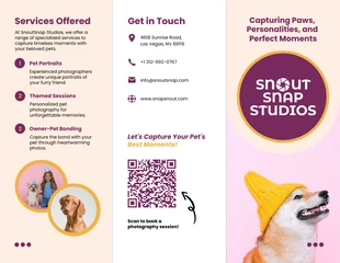 Free interactive Template: Pet Photography Services Brochure Template