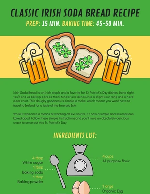 Free  Template: Irish Soda Bread Recipe Infographic Template