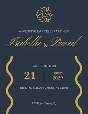 Free  Template: Simple Dark Gold Photo Invitation