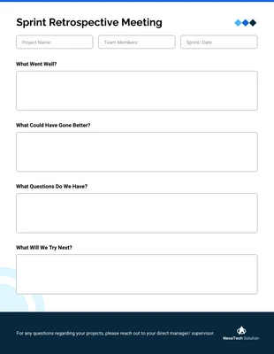 Free interactive Template: Sprint Retrospective Meeting HR Agenda Template