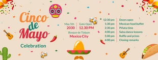 Free  Template: Beige Colorful Cinco De Mayo Celebration Banner