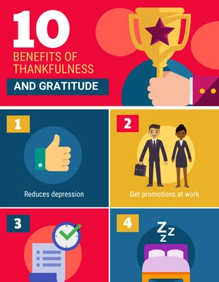 Free  Template: 10 Benefits Of Gratitude Infographic Template