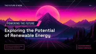 Free  Template: Purple Magenta Retrowave Renewable Energy Presentation Template