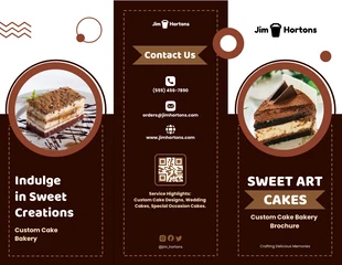 Free  Template: Custom Cake Bakery Brochure Template