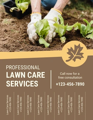 Free  Template: Professional Lawn Care Services Flyer Template