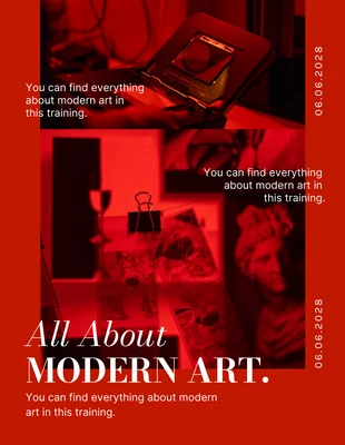 Free  Template: Red Modern Art Exhibition Event Poster