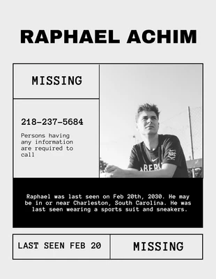 Free  Template: Missing Person Flyer Template