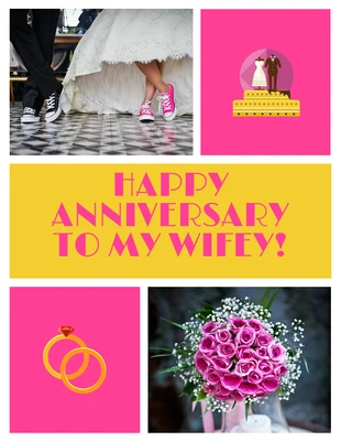 Free  Template: Wife Wedding Anniversary Card