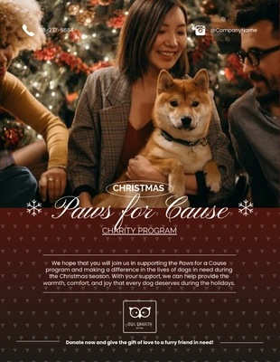 Free  Template: Dark Red Dog Shelter Charity Program Poster