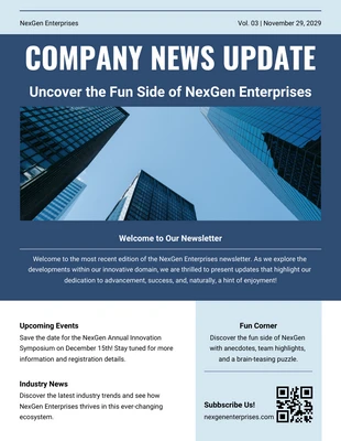 business  Template: Company News Update Newsletter Template