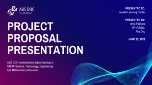 Free  Template: Elegant Project Proposal Presentation Template