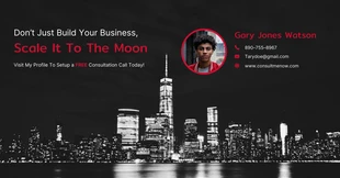 business  Template: Black Skyline LinkedIn Banner