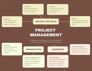 premium  Template: Project Life Cycle Mind Map Template