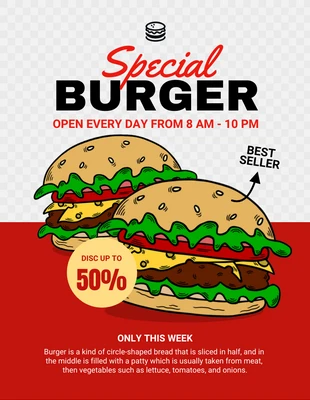 Free  Template: Special Burger Menu Flyer Template