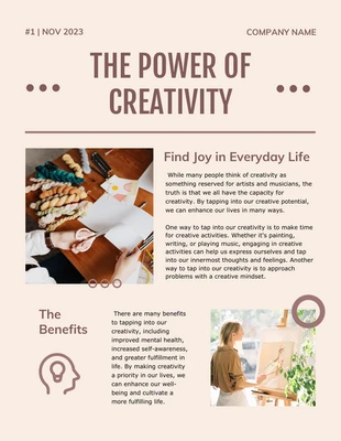 Free  Template: Cream Aesthetic Creativity Email Newsletter Template