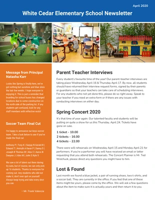 Free  Template: Elementary School Newsletter Template