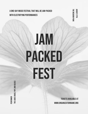 Free  Template: Monochrome Jam Packed Fest