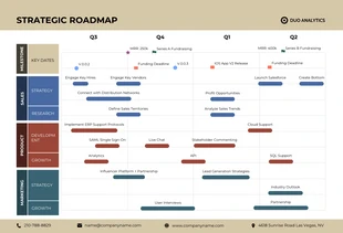 Free  Template: Modern Khaki Black Strategic Roadmap Template