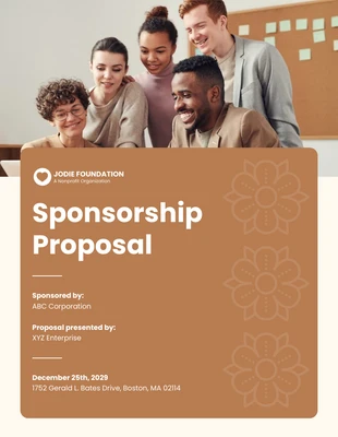 premium  Template: Cream & Brown Sponsorship Proposal Template