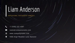 Black Minimalist Professional Photo Services Business Card - Page 2