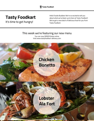 premium  Template: Chicken Dish Newsletter Examples Template