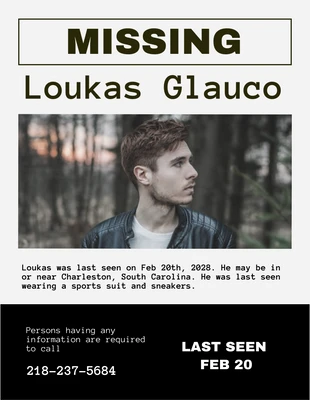 Free  Template: Retro Missing Person Flyer Template