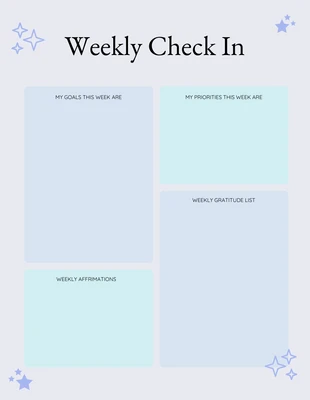 Free  Template: Blue Weekly Check-in Aesthetic Plan Template