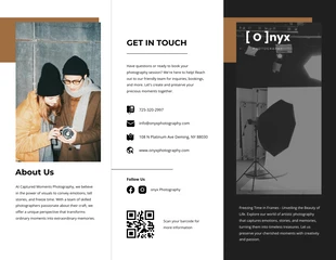 business  Template: Black White Photography Tri-fold Brochure Template