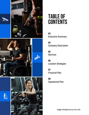 business  Template: Fitness Center Business Plan Table of Contents Template