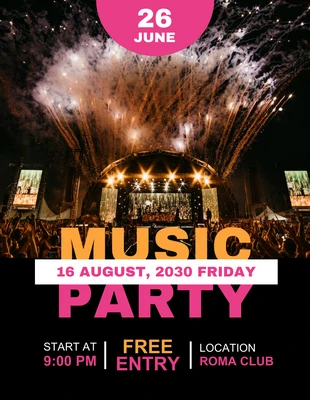 Free  Template: Music Party Club Flyer Template