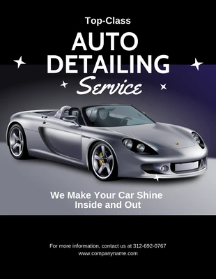 Free  Template: Minimalist Auto Detailing Service Flyer Template