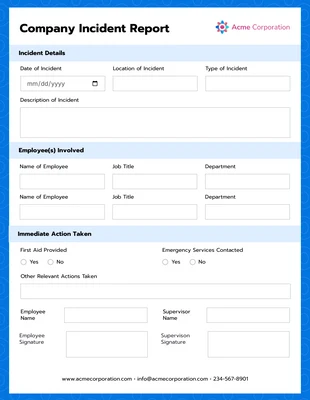 premium interactive Template: Company Incident Report Template