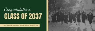 Free  Template: Green And Gold Modern Minimalist Class Graduation Banner