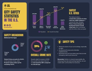 Free  Template: City Safety Statistics Infographic Template