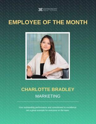 Free  Template: Green Gradient Employee of The Month Poster Template