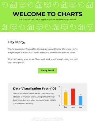 Free  Template: Lime Green Data Visualizations Email Newsletter Template