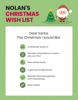 Free  Template: Icon Christmas Wish List Infographic Template