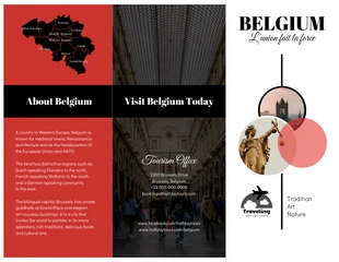 Free  Template: Belgium Travel Tri Fold Brochure Template