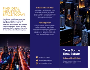 business  Template: Purple Industrial Real Estate Tri Fold Brochure Template