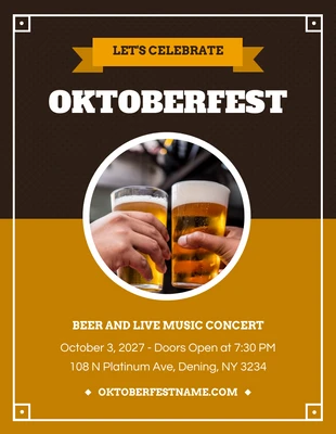 Free  Template: Oktoberfest Live Music and Drink Flyer Template