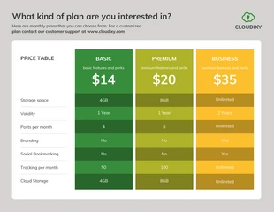 business  Template: Payment Plan Comparison Infographic Template